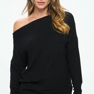 The Blanca Brushed Knit Off the Shoulder Top (Made in the USA)